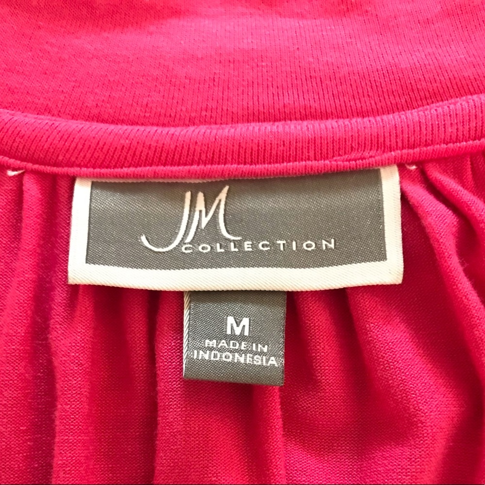 JM Collection v-neck smocked blouson top - Picture 6 of 11